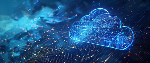Poster - Digital Cloud Computing Abstract Illustration