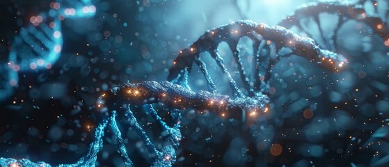 DNA gene background science helix cell genetic medical biotechnology biology bio. Technology gene DNA abstract molecule medicine blue 3D background research digital futuristic human concept health