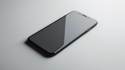 Sticker - Smartphone mockup with black screen on white background and copy space isolated with clipping path