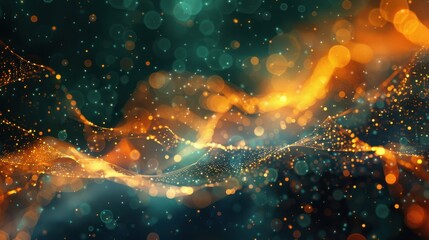 Wall Mural - A blurry image of a wave with orange and blue colors