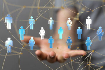 Poster - conference Digital Network and data concept 3d
