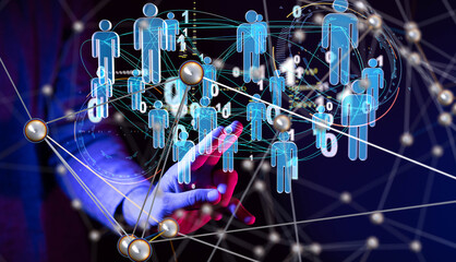Poster - Abstract technology group and data 3d
