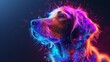 © StasySin - A vibrant, neon-lit depiction of a dog