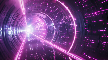 Wall Mural - Futuristic giant cosmic tunnel, science fiction time or inter-dimension travel concept