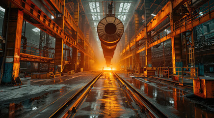 Poster - Steel industry. Generative AI.