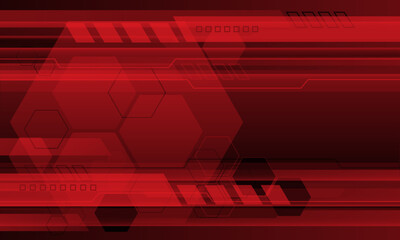 Poster - Abstract technology red black cyber futuristic geometric creative design modern background vector