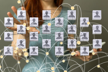 Poster - Global network. Blockchain. 3D illustration. Neural networks and artificial intelligence. Abstract