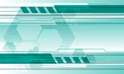 Poster - Abstract technology green white cyber futuristic geometric creative design modern background vector