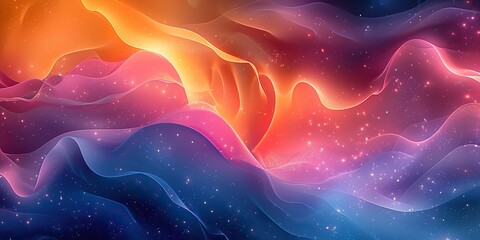 Wall Mural - a color background with an illustration of abstract shapes.stock photo