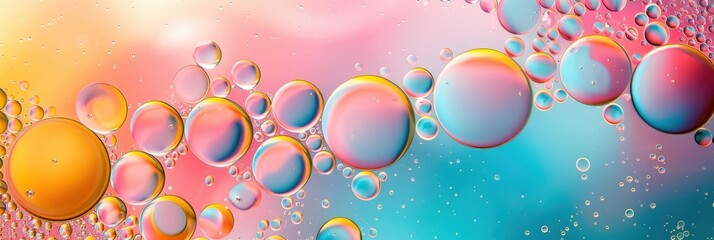 Poster - abstract oil and water bubbles in vibrant colors