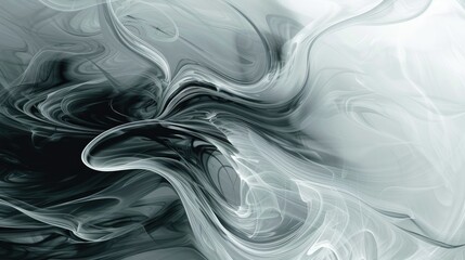 Poster - Tranquil Swirling Background in Shades of Grey and White