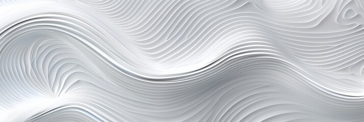 Canvas Print - Abstract White Wave Pattern