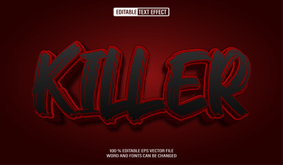 Poster - editable 3d text style effect - halloween killer text effect template