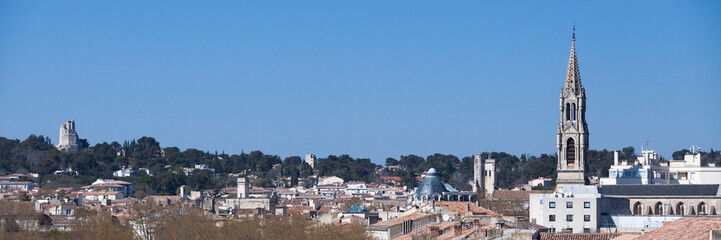 Wall Mural - Panoramic view of Nîmes