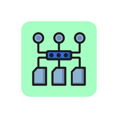 Poster - Data structure line icon. Memory storage, network structure, circuit board part. App development concept. Can be used for topics like application, technology, computer