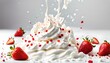 © franz massard - fraises chantilly fond blanc