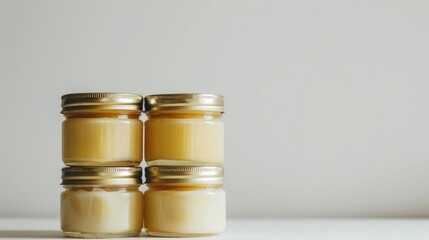 Poster - Jars of lotion against white backdrop