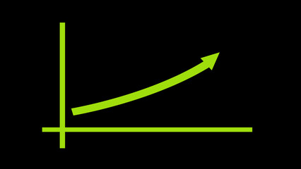 Business graph with arrow background. Graph diagram up icon, business growth success chart with arrow, business bar sign,