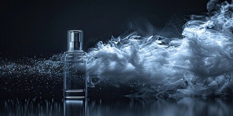 Wall Mural - isolated white fragrance aerosol texture abstract cosmetic haze isolated on black water spray effect realistic cosmetic mist transparent atomizer splash modern illustration.stock photo