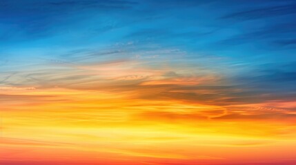 Canvas Print - Sky background with blue orange and yellow gradient at sunset