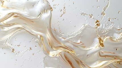 Aufkleber - Oil clear liquid foam on white background. Generative AI.