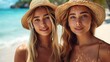 © Riverland Studio - young women with straw hats in an exotic holiday paradise