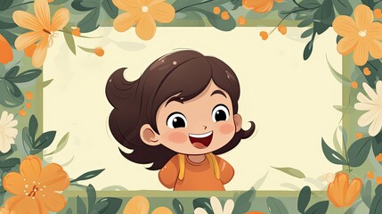 Wall Mural - child with flowers