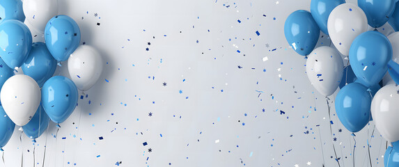 Wall Mural - blue and white balloons backgrounds