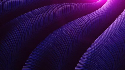 Wall Mural - fractal violet abstract wave with light. loop able modern background animation