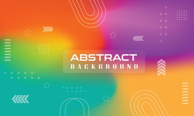 Wall Mural - The abstract covers minimal covers design. Colorful holographic background, vector illustration. header, landing page, and wallpaper gradient background, abstract orange grain gradation texture,