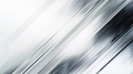 Poster - Abstract background in white and silver with a soft tech diagonal design, blending metal textures and dark accents for a clean, modern aesthetic