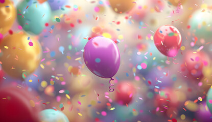 Wall Mural - colorful balloons floating in the air