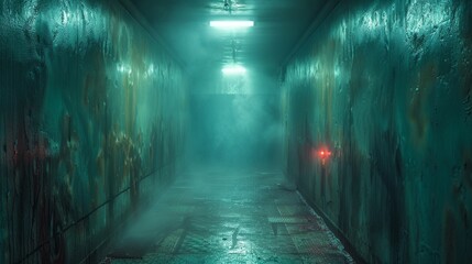 Wall Mural - Abandoned Space Station Scene for Sci-Fi Horror Generative AI