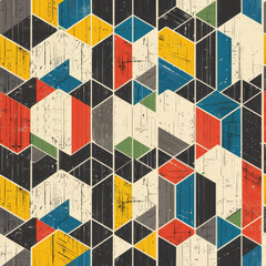 Wall Mural - seamless abstract geometric wallpaper pattern