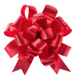 © Png - Video - Photo - A vibrant red gift bow with an elegant ribbon, perfect for gift decoration and adding a festive touch to presents.
