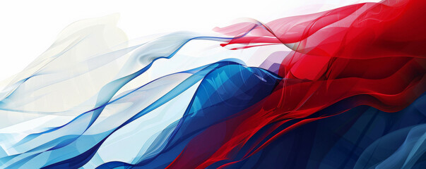 Wall Mural - Bastille Day background with a bold, contemporary design featuring abstract elements in red, white, and blue.