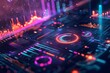 © Mickey - Vibrant data visualization dashboard with futuristic charts,graphs,and abstract technology background for advanced analytics and business insights. Colorful,dynamic.