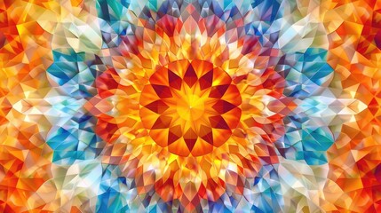 Poster - Multicolored kaleidoscope design with a unique digital pattern