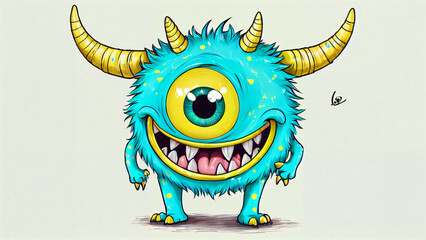 Poster - Fantasy world illustrated pictorial monster