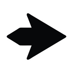 Wall Mural - black arrow vector icon - simple and bold directional arrow graphic for navigation and design