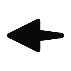 Wall Mural - black left arrow vector icon isolated simple directional sign for navigation, interfaces, and design