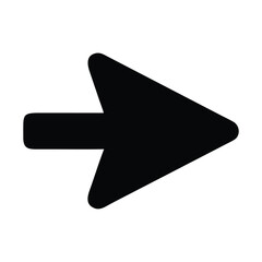 Wall Mural - bold black right arrow vector icon. simple arrow symbol for navigation. direction indicator, web and