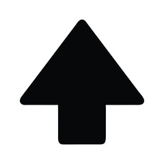 Wall Mural - high contrast black up arrow icon - simple bold directional symbol