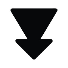 Wall Mural - black double downward arrow vector icon, perfect for download indicators, website buttons, and mobil