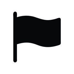 Wall Mural - Simple black waving flag icon in vector format, perfect for web and graphic design