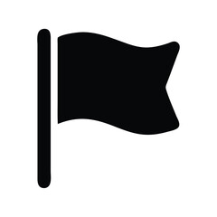Wall Mural - Black Flag Icon Vector - Simple, Minimalist Flag Symbol for Various Uses in Web Design and Applications