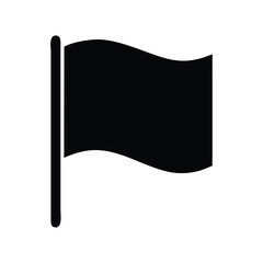 Wall Mural - vector icon of a waving black flag, minimalist flag symbol on white background, perfect for design, 