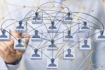 Poster - Global network. Blockchain. 3D illustration. Neural networks and artificial intelligence. Abstract