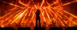 © gearstd - Dynamic silhouette of a female vocalist performing live with her band in a concert with vibrant stage lighting