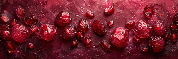 Wall Mural - A close up of red fruit with a red background